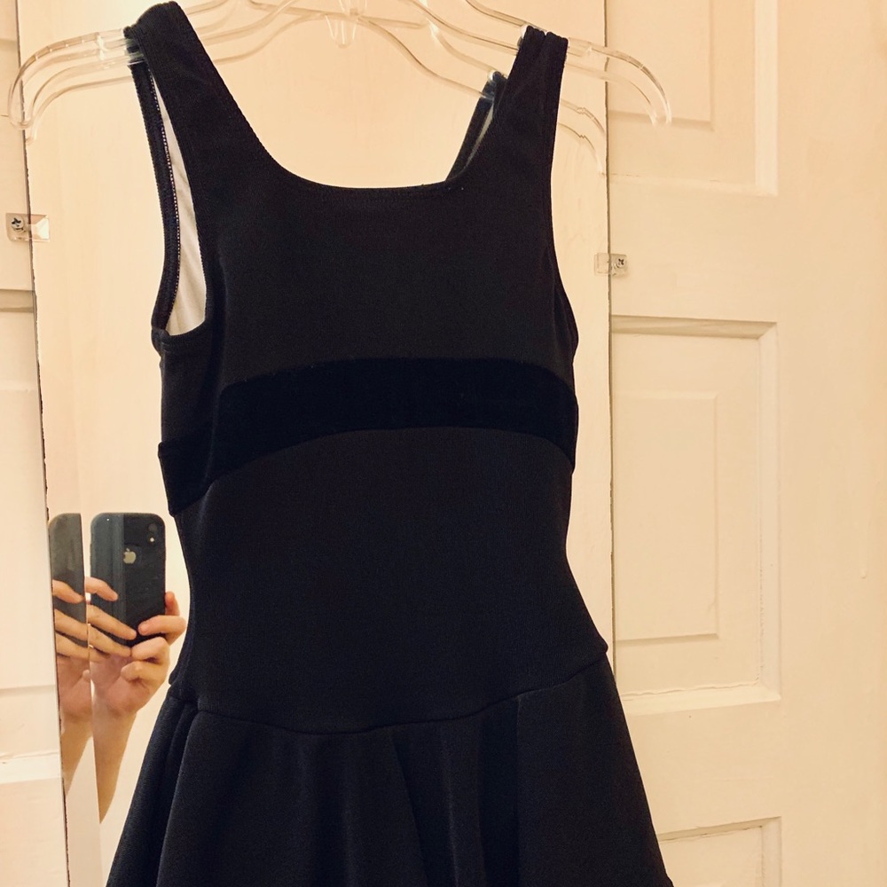 Black attached skirt Leo/figure skating dress